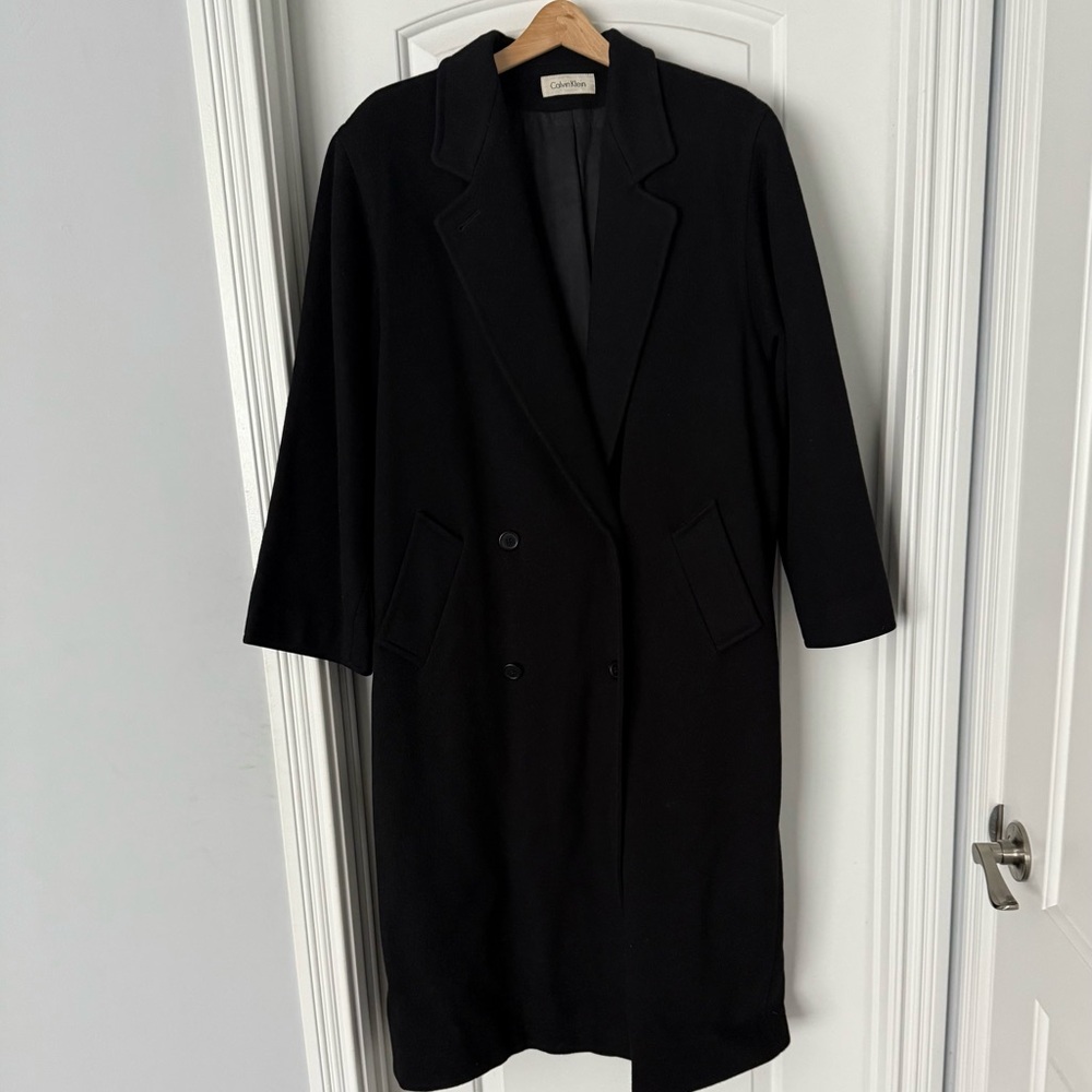 Calvin Klein Black Wool Coat
